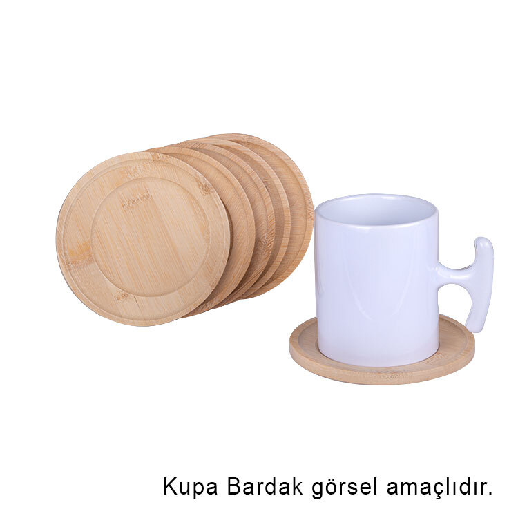 Ahşap Kupa ve Fincan Altlığı - 6'lı paket - 5