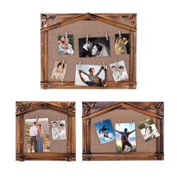 Bamboo Multiple Photo Frame with Straw String and Latch - Thumbnail