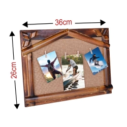 Bamboo Multiple Photo Frame with Straw String and Latch - Thumbnail