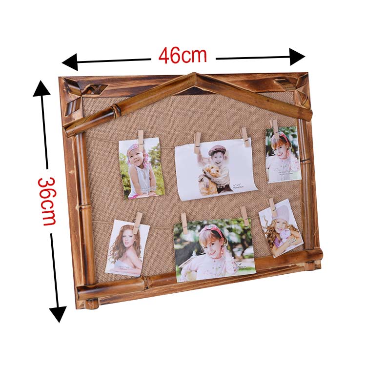 Bamboo Multiple Photo Frame with Straw String and Latch