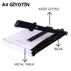 Ekonomik A4 Kollu Kağıt kesme Giyotini - 30cm - 3