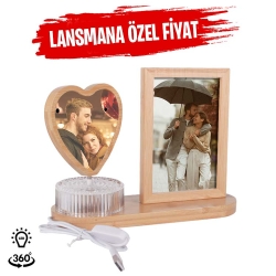 Hareketli Ahşap Ledli Fotoğraf Çerçevesi - Thumbnail