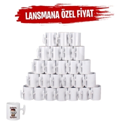 Süblimasyon Hammer Porselen Beyaz Kupa Bardak -Koli - Thumbnail