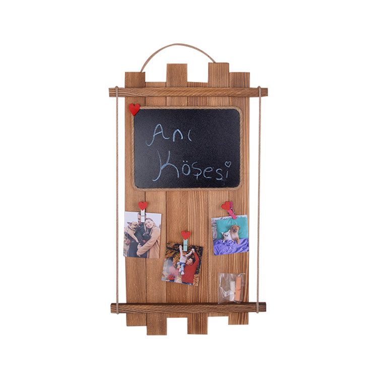 Wooden Multiple Photo Frame with Blackboard 23 x 54 cm - 2