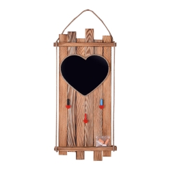 Wooden Multiple Photo Frame with Heart-Shaped Blackboard 23 x 54 cm - Thumbnail