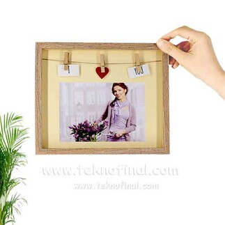 Wooden Photo Frame with String - Thumbnail